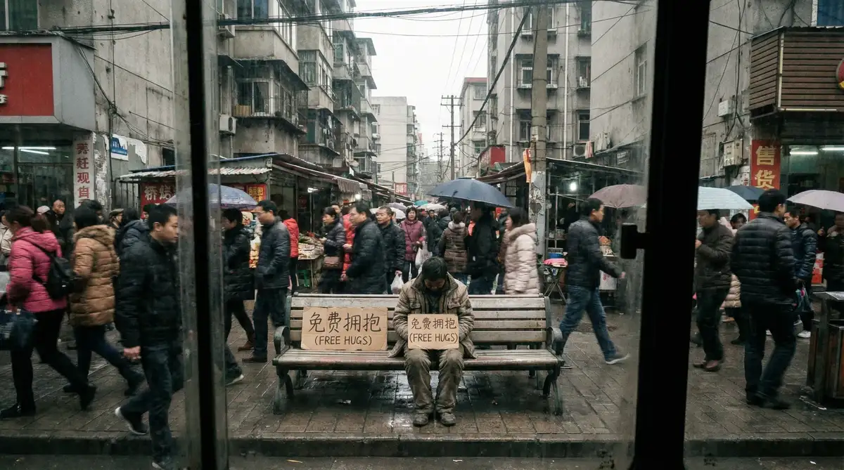 街头场景的手机拍摄纪实画面